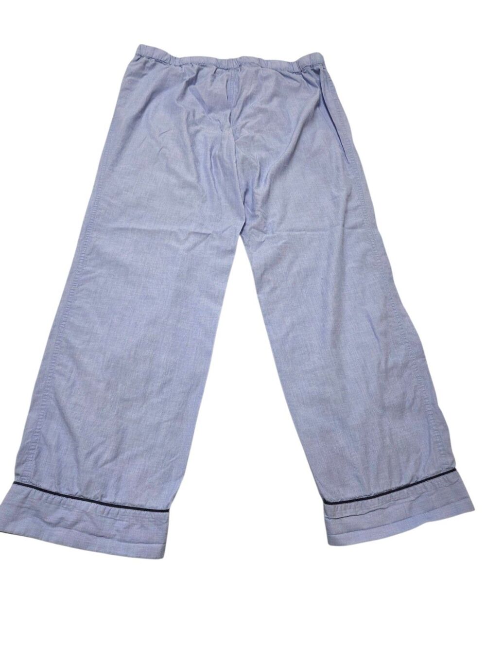 J.Crew Cotton Pajama Set Womens M Blue Piped 2 Piece Quiet Luxury Cozy G16.2 - Picture 11 of 15